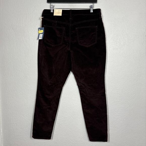 NEW! Universal thread Velvet High Rise Skinny Pant Trouser Career Casual Plum 12 - Picture 2 of 5